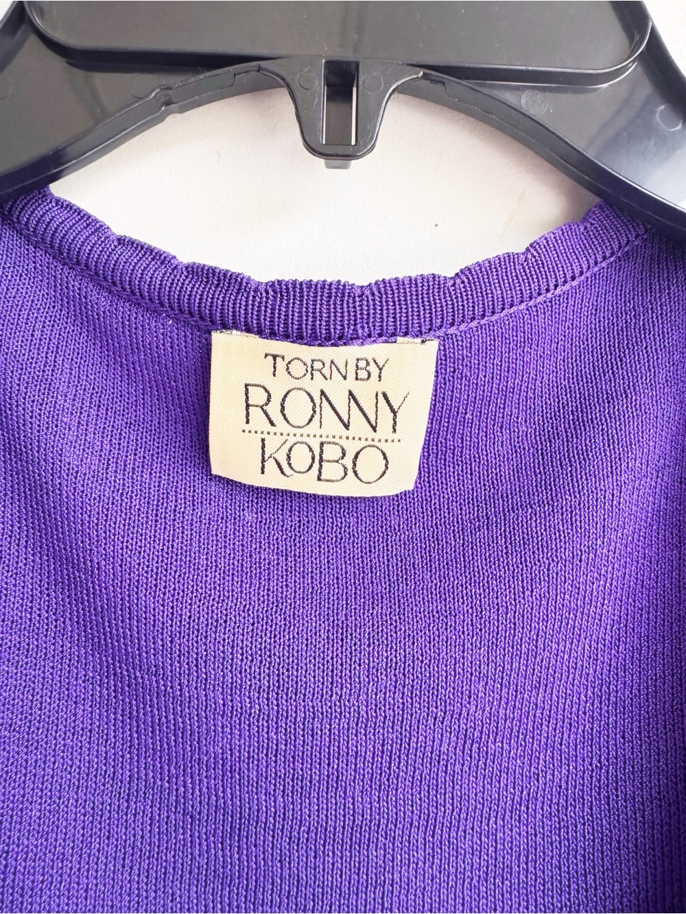 Torn by Ronny Kobo Purple Pointelle Knit Bodycon Midi Dress XS - Picture 6 of 7